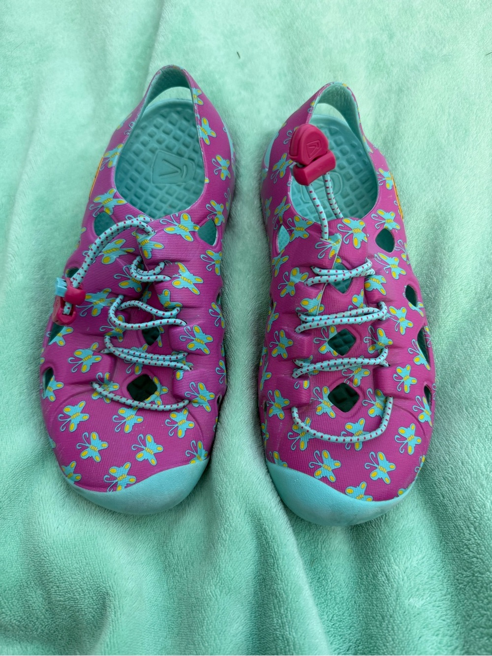 Keen Kids Pink Floral Water Shoes with Aqua Soles